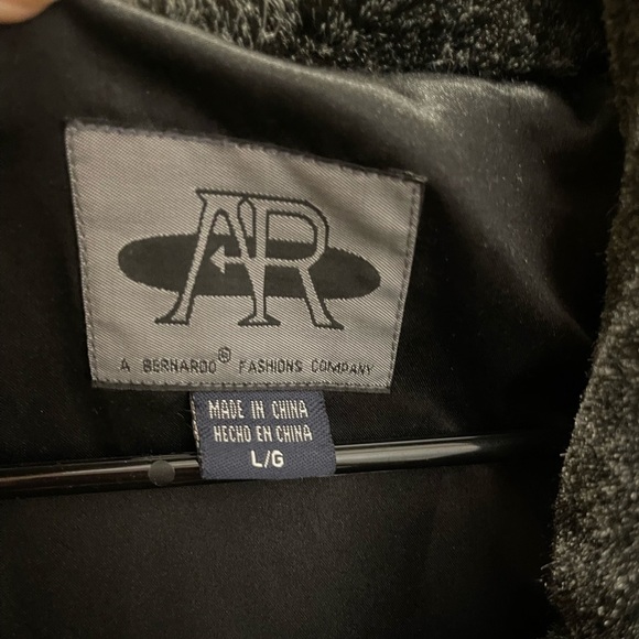 AR Bernardo Black Fuzzy Ombré Teddy Faux Fur Fuzzy Winter Coat Mob Wife Lg EUC - Picture 8 of 12